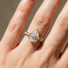2 00 Ct Pear Real Moissanite Women s Engagement Ring 14k Yellow Gold Plated