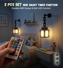 2pc Pixelated Lantern Night Light 16 Color Rgb Lamp Wall Mount Gaming Room Decor