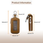 2pcs Car Key Fob Case Genuine Leather Rfid Smart Key Chain Keychain Holder Khaki