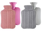 2pcs 2l Rubber Hot Water Bottles With Knitted Cover For Cramps   Pain Relief