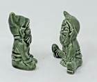Vtg Knock Pottery Gnome Pixie Leprechaun Salt Pepper Figurine Ireland Irish