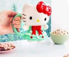 Nwot Hello Kitty Christmas Tree Dress Mug 3d Ceramic Coffee Grn Wht Rare 
