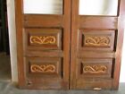 Antique Pair Mexican Old Doors  62-primitive-rustic-42x100 5-tall-4 Glass Panel