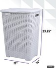 Plastic Wicker 60l Laundry Hamper And 50l Basket With Cutout Handles White Smoke