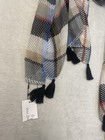 Vera Bradley Soft Fringe Scarf Perfectly Plaid Tassel Wrap Check Sheer 30x70