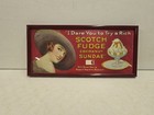 Antique 1920s Scotch Fudge Ice Cream Sundae Deco Flapper Girl Litho Poster Sign
