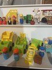 Vintage Fisher Price Little People Lift Load Construction  Fireman Figures Farm