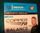 New Copper Fit Balance Orthotic Insoles Size M   women s 9 5 -11 Men s 8 5-10 