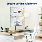 Black Dual Lcd Monitor Desk Mount Stand  Stacked Vertical 2 Screens Up To 34 