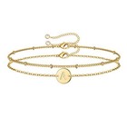  Easter Basket Stuffers For Kids Teen Girls Gold Initial Bracelets - Dainty A 