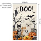 Halloween Boo Garden Flag12x18 Inch Double Sided Outside ghost Dog Spooky