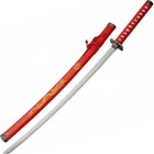 Japanese Katana Samurai Sword Gold Dragon 27in Carbon Steel Blade - Red
