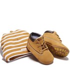 Timberland Newborn Infant Soft Bottom  Wheat Toddler Shoes Crib Booties Cap Set