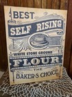 Vintage Primitive Victorian Antique Style Farm Kitchen Baker Choice Flour Sign 
