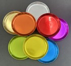 Vintage Anodized Aluminum Coasters Set Of 8 Rainbow