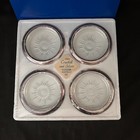      Leonard Italy Crystal   Silver Coaster Ashtray Set         Mid-century Elegance