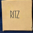 Vtg Ritz Compact Unused Mirrored Powder Box With Puff In Original Box