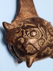 6-3 4  Antique Chinese Cast Iron Hand-held Tiger - Dragon - Dog - Ringing Bell 