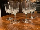 Vintage Footed Luminarc Wine water Glasses Stems - Set Of 4 - 6 1 4   Tall