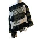 Burberry 100  Cashmere Scarf Stole Shawl Check Plaid Equestrian Knigh Logo