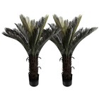 2pack 3 9ft Artificial Sago Palm Cycad Uv Resistant Potted Plant Indoor Outdoor