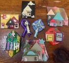 Vintage House Pins By Lucinda Lot 8 Pc Glitter Spooky Dog Books Cross Survivor