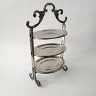 Edwardian Style Three-tier Cake Cupcake Trinket Stand Patisserie Silver Plated