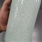 Nice Chinese Collectable Art Hand Monochrome Glaze Porcelain Flowers Vase