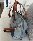 Fossil Rachel Twilight Blue Leather Convertible Satchel Handbag Crossbody Purse 