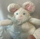 Fisher Price Baby Puffalumps Rattle Mouse Plush 1989 Blue Vintage Puffalump 10 