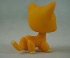 Rare Gift Mini Pet Shop Lps Toys Short Hair Cat Purple Moon Eyes Yellow  855