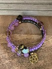 Gothic Witch Moon Bracelet Pagan Wicca- Purple Agate For Rituals Spells Handmade