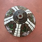 Vintage Tiffany Style Stained Glass Shade Floral  8    Wide
