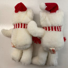 Vintage Lot 2 Russ Berrie Holiday Collection White Christmas Bear 7    Plush