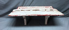 Antique Shabby White   Red 30  Wood Corbel Country Shelf Chic Old Vtg  1417-24b