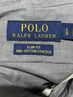 Polo Ralph Lauren Shirt Mens Large Gray Slim Fit Cotton Stretch Long Sleeve