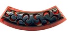 Vintage Art Deco Red   Black Bakelite Carved Overlay Brooch C-clasp 1930s