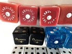 Las Vegas Vintage Casino Dice Lot Alladin Black   White With Gold Dots Blue Red
