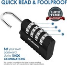 4 Pack Combination Lock  4-digit Padlock Keyless  Resettable Metal Luggage Locks