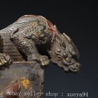 5 9   Unique Chinese Bronze Feng Shui Dynasty Lucky Animal Dragon Beast Statue