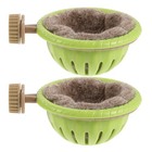 Green Plastic Finch And Canary Nest With Cotton Liner For Bird Cage Breeding