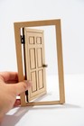 Miniature Dollhouse Door     1 12 Scale Handmade   Paintable Door With Hinges 