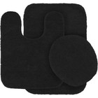3-piece Solid Bathroom Bath Mat Contour Rug Set With Toilet Lid Cover Black pink