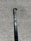 Vintage Y2k Genuine Leather Belt With Silver Buckle And Cool Pattern - Size 32