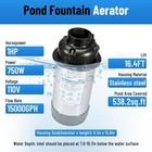 Pond Fountain Aerator 750w -pond Fountain -1hp 15000 Gph Floating Aerator Pump
