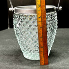 Vintage Cut Glass Lead Crystal Diamond Point Ice Bucket 6 In Tall 1960 s