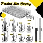 Rykomo 354 Sets Punk Spikes And Studs Kit metal Tree Spikes Studs 8 Sizes  Cone