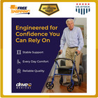 Drive Medical Rollator Walker With Seat Foldable 350lb Blue Mobility Aid