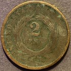 1864 Two Cent Piece Bronze Us Type Coin 2c - Read Description  64d