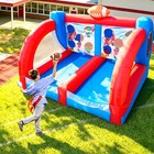 13ft Outdoor Giant Inflatable Football Target Toss Game   6 Footballs For Sports